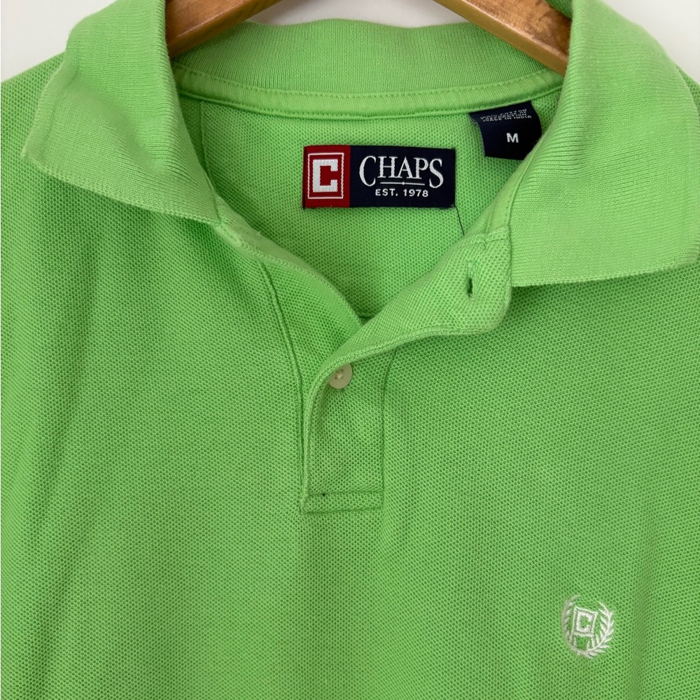 CHAPS Green Short Sleeve Polo Shirt - size medium